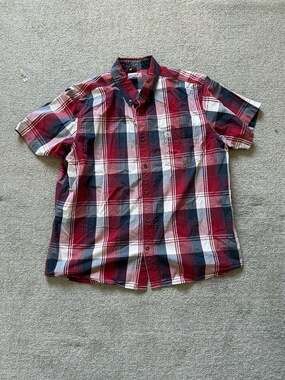 Carhartt Relaxed Fit Short Sleeve Plaid Button-Down Shirt
